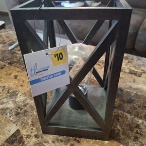 2 Black Geometric Tabletop Lantern